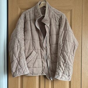 Free People Dolman quilted jacket tan champagne